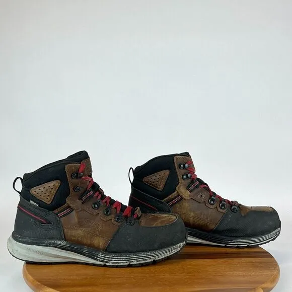 Mens Keen Red Hook Steel Toe Brown Leather Hiking Ankle Work Boots Size 11 D GUC