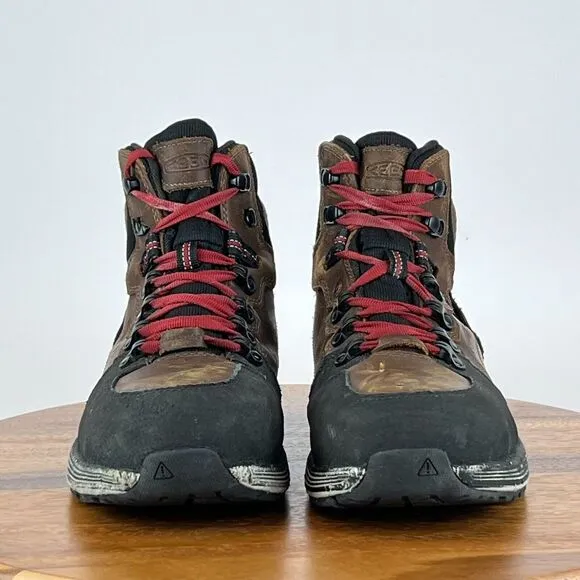 Mens Keen Red Hook Steel Toe Brown Leather Hiking Ankle Work Boots Size 11 D GUC