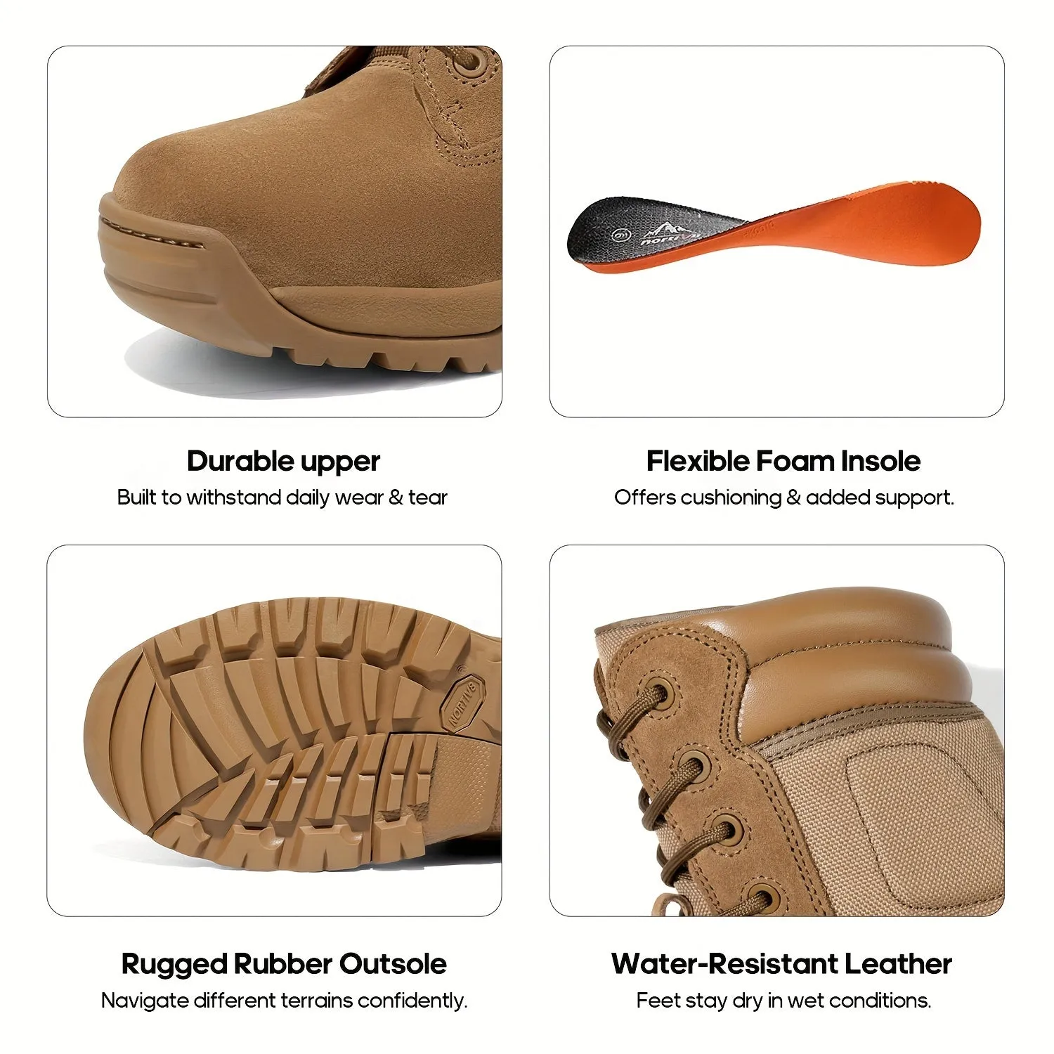 Men's Rugged Military & Tactical Boots - Water-Resistant Ankle-High Hiking Boots