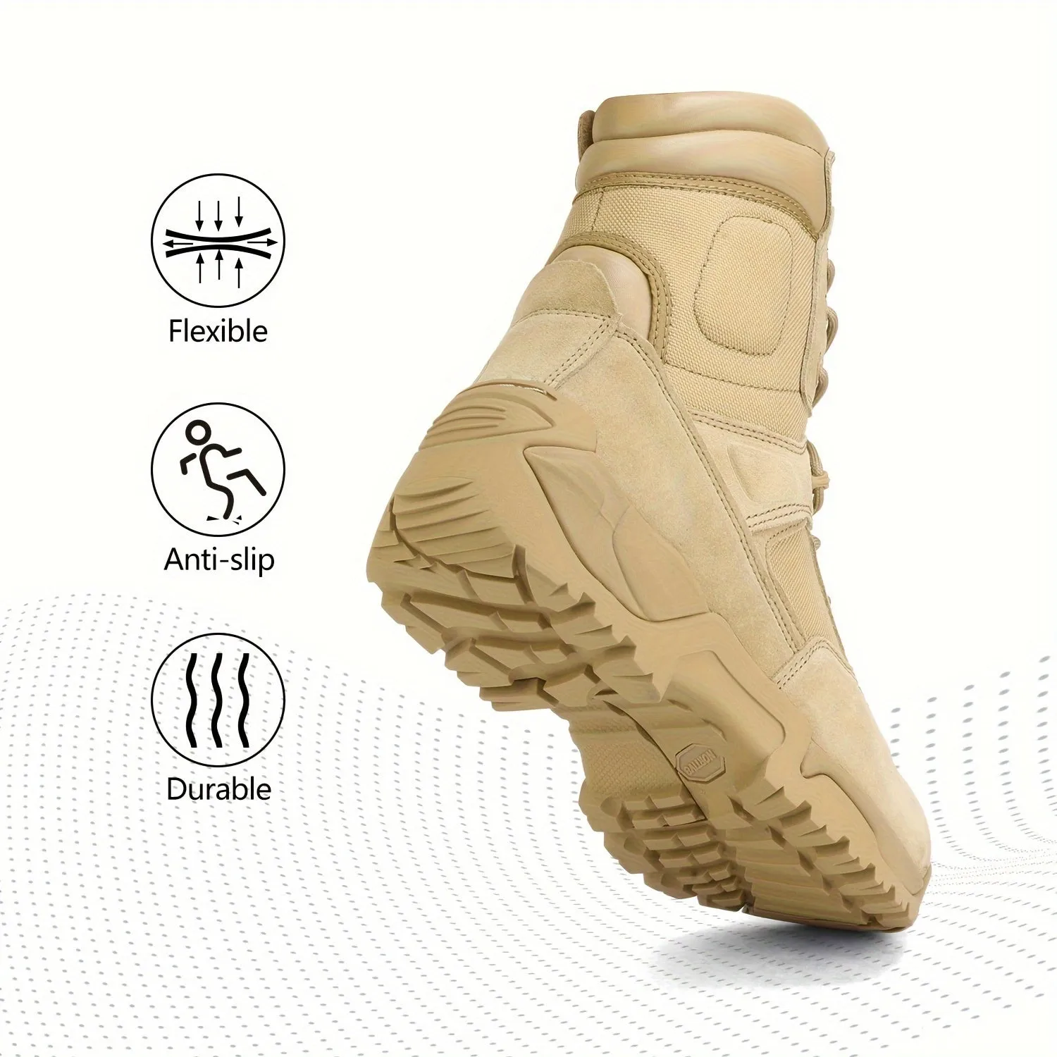 Men's Rugged Military & Tactical Boots - Water-Resistant Ankle-High Hiking Boots