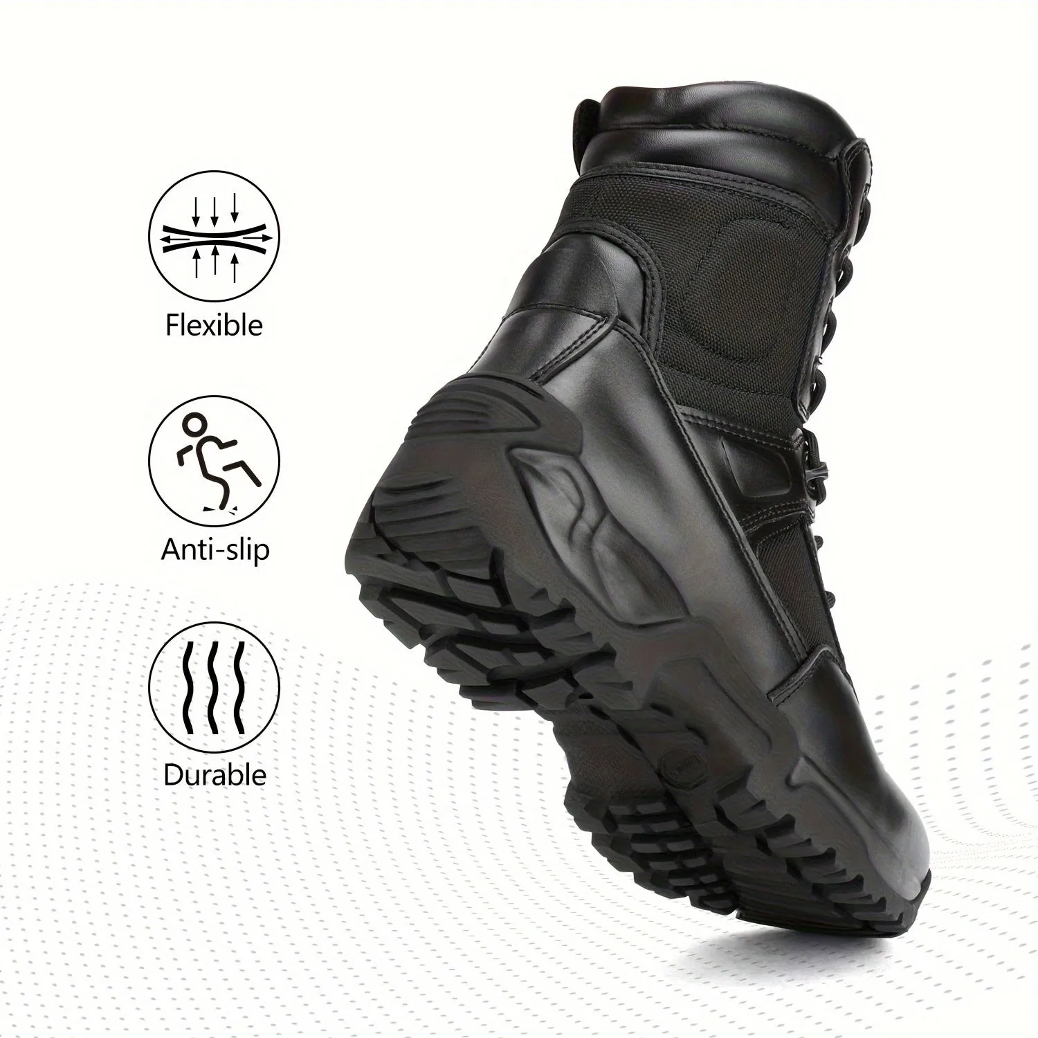 Men's Rugged Military & Tactical Boots - Water-Resistant Ankle-High Hiking Boots
