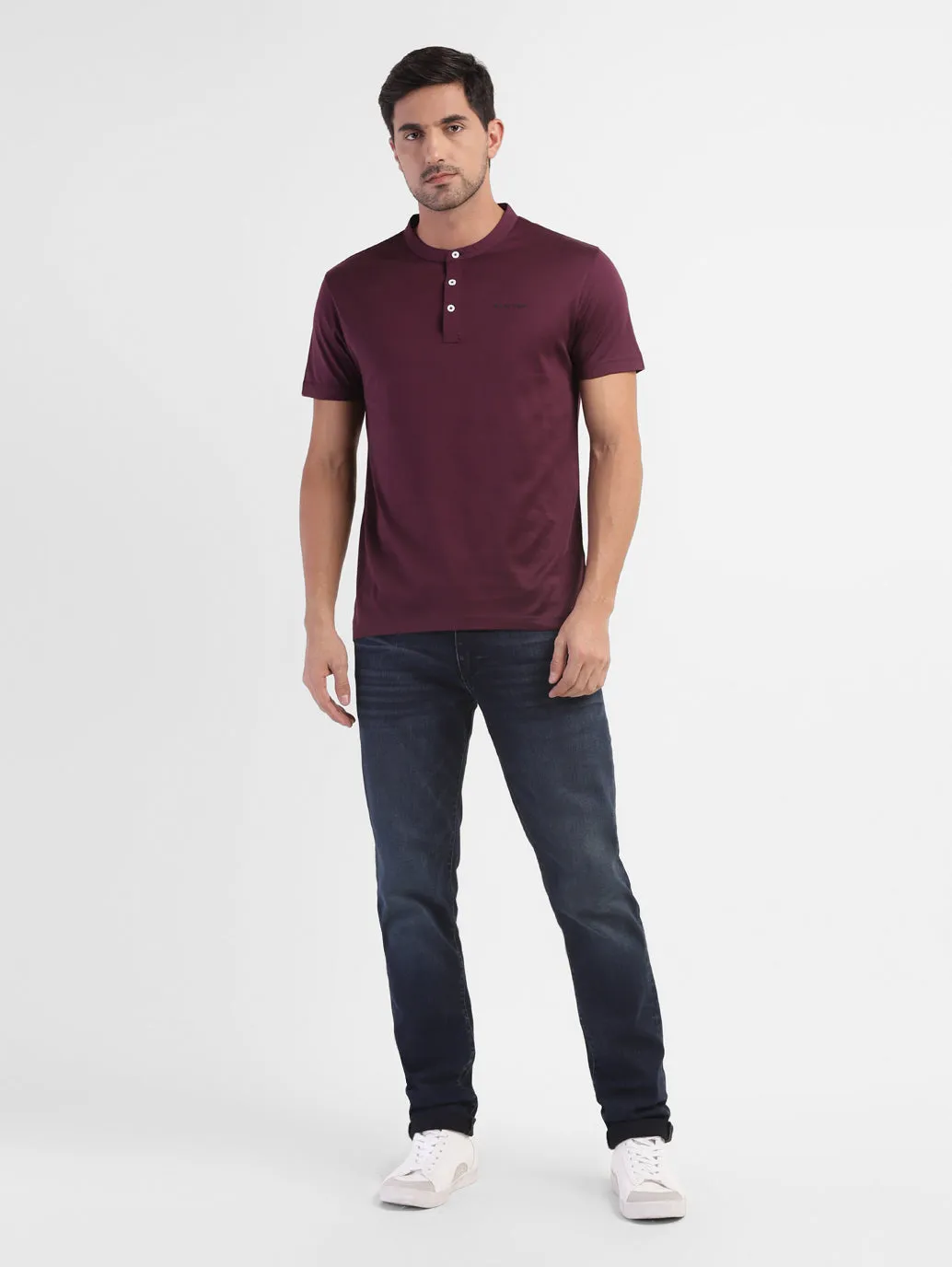 Men's Solid Henley T-Shirt