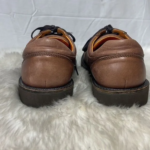 Mephisto Cognac Leather Goodyear Welt Lace Up Shoes Sz 11