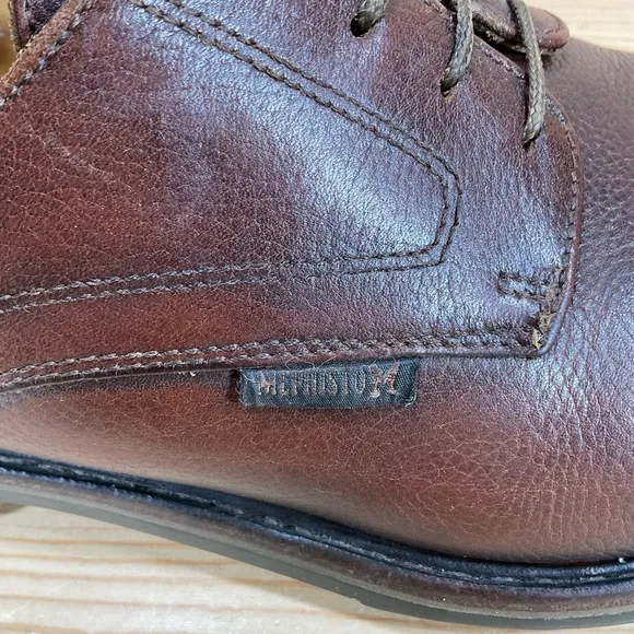 Mephisto Marlon Leather Oxford Shoes Size Men’s 10.5 Pebbled Brown Chestnut