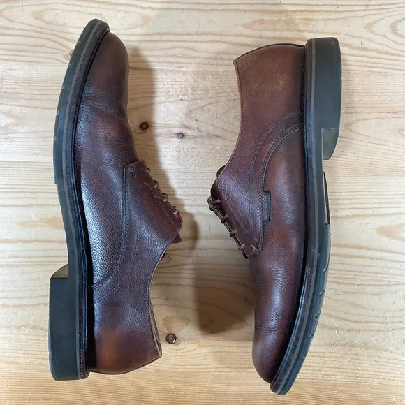 Mephisto Marlon Leather Oxford Shoes Size Men’s 10.5 Pebbled Brown Chestnut