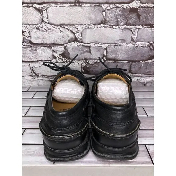 Mephisto Spinnaker Black Leather Air-Relax Lace Boat Shoes Men Sz 11.5M US/45EU