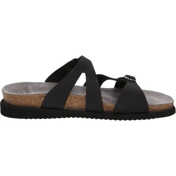 Mephisto Womens Hannel Leather Strappy Sandals - Black Nubuck NEW