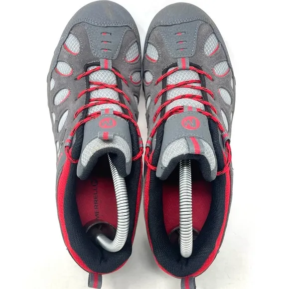Merrell Chameleon Low Lace Up Athletic Sneaker Grey Red Youth 6