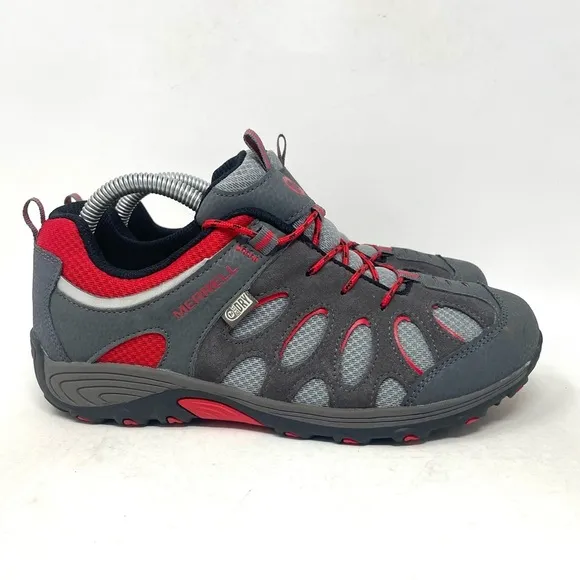 Merrell Chameleon Low Lace Up Athletic Sneaker Grey Red Youth 6