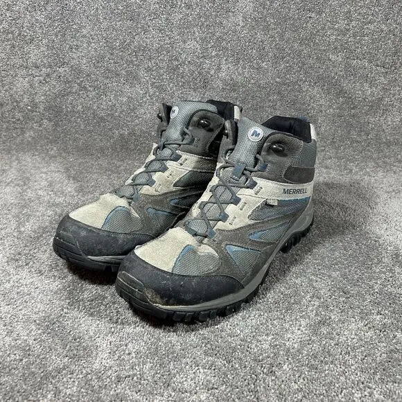 Merrell Phoenix Bluff Mid Waterproof Hiking Boots Gray Blue J35615 Men's Sz 14