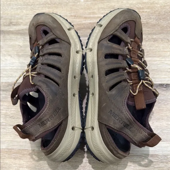 Merrell Size 10.5 Men's HydroTrekker Brown Outdoor Sandals Hiking Tan