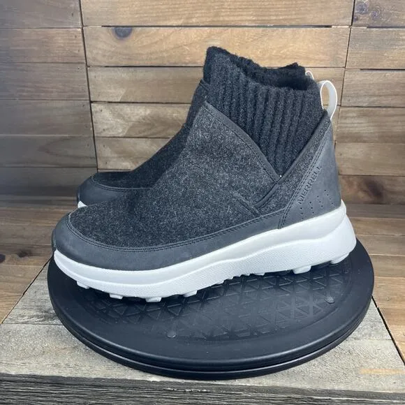 Merrell Womens Size 7.5 Black Cloud Renew Bluff Winter Ankle Slip On Boots