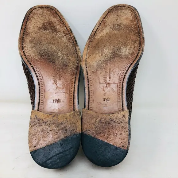 Mezlan Woven San Juan Brown Leather Dress Shoes