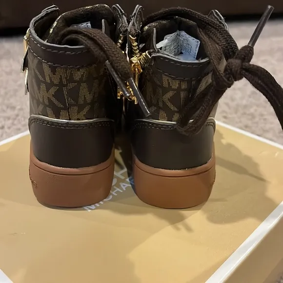 Michael Kors Ivy Vin shoes sneakers new dark brown toddler girls