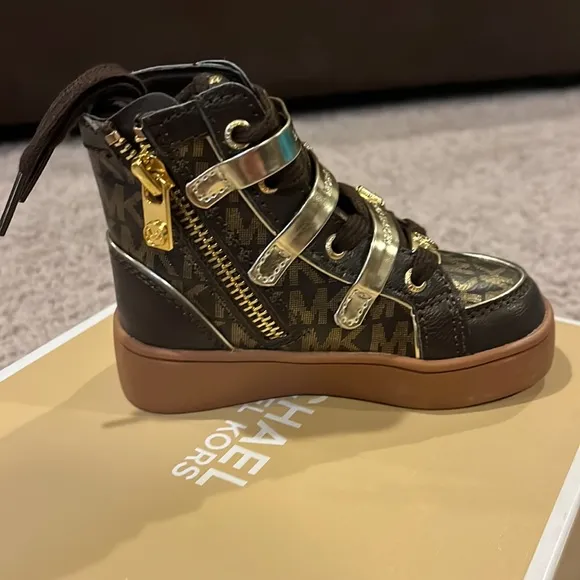 Michael Kors Ivy Vin shoes sneakers new dark brown toddler girls