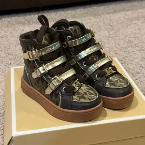 Michael Kors Ivy Vin shoes sneakers new dark brown toddler girls