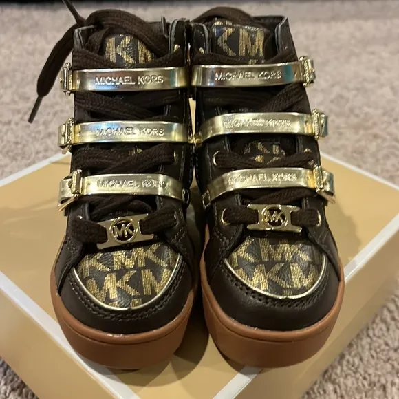 Michael Kors Ivy Vin shoes sneakers new dark brown toddler girls