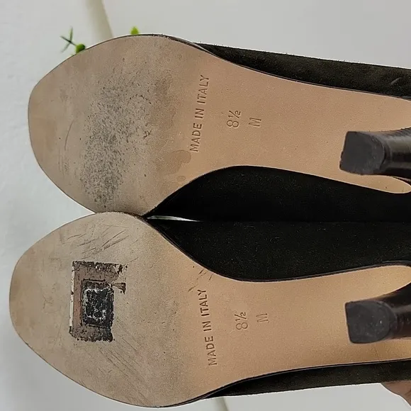 Michael kors olive green suede high heels shoes made in italy size 8.5