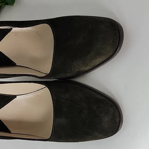 Michael kors olive green suede high heels shoes made in italy size 8.5