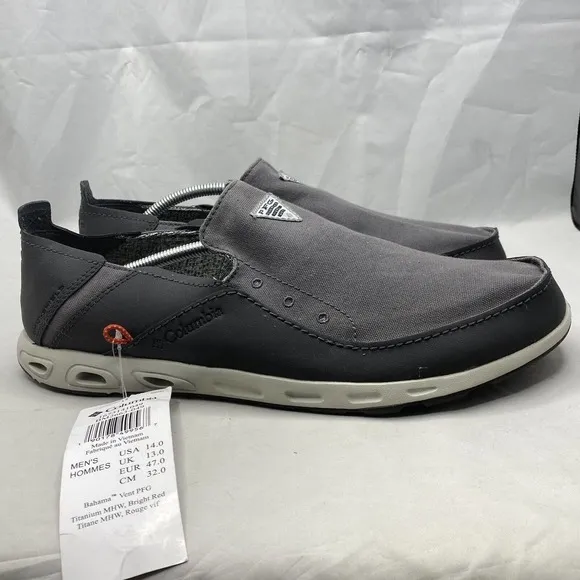 *Mismatch Columbia Bahama Vent PFG Gray Boat Shoes Mens Size 14 Right/ 12 Left
