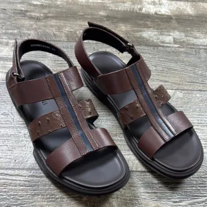 Moccasin Men's Brown Leather Sandals. 42- Like 9