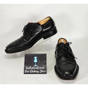 Moreschi Men's Black Leather Lace Up Dress Shoes Size 10 2140