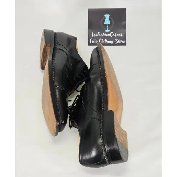 Moreschi Men's Black Leather Lace Up Dress Shoes Size 10 2140