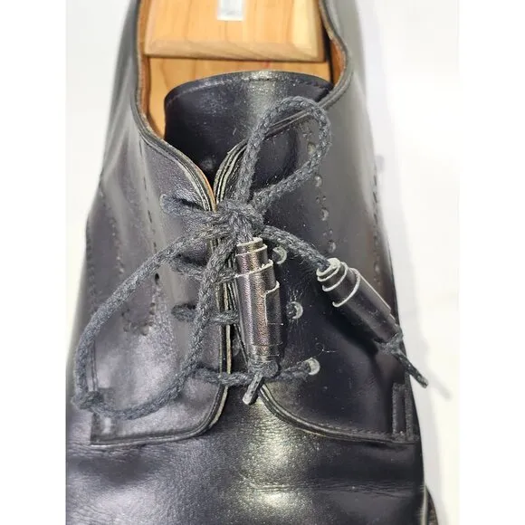 Moreschi Men's Black Leather Lace Up Dress Shoes Size 10 2140