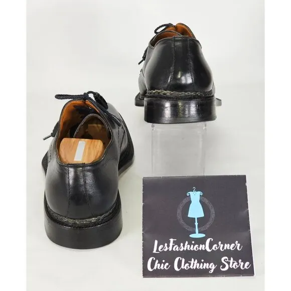 Moreschi Men's Black Leather Lace Up Dress Shoes Size 10 2140