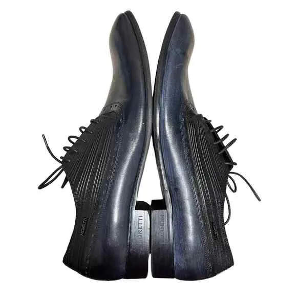 Moretti Black Label Men’s Navy Lace-up Oxford Shoes Size 13