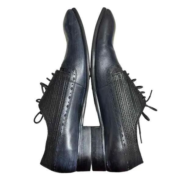 Moretti Black Label Men’s Navy Lace-up Oxford Shoes Size 13