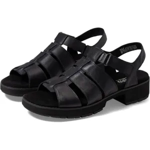 Munro Sz 9.5M Black Marley Leather Strappy Sandals Block Heel Ankle Strap C20-2