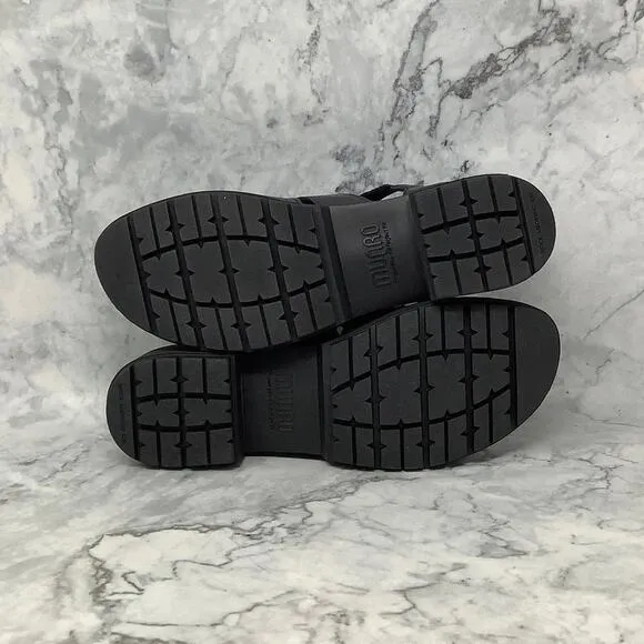 Munro Sz 9.5M Black Marley Leather Strappy Sandals Block Heel Ankle Strap C20-2