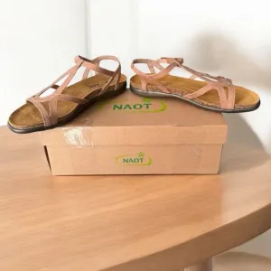 Naot Dorith Latte Brown Leather Sandal Size 38 U.S. Size 7