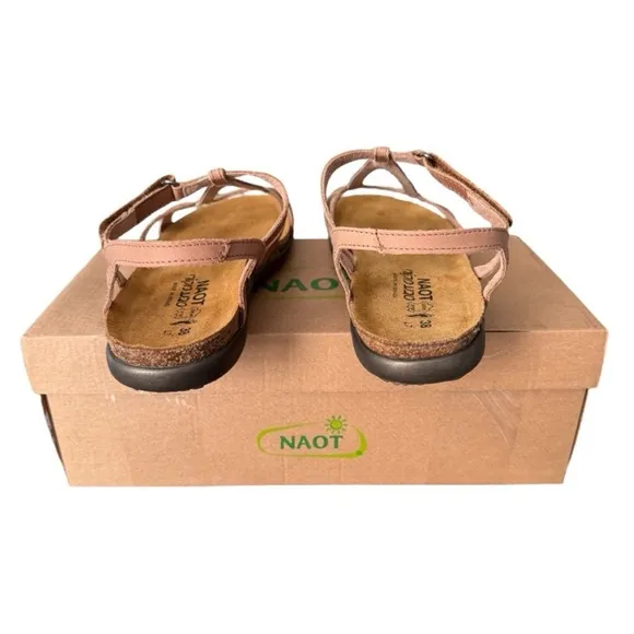 Naot Dorith Latte Brown Leather Sandal Size 38 U.S. Size 7