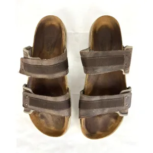 Naot Slides Mens 13 Brown Leather Climb Sandals Slip On Outdoor
