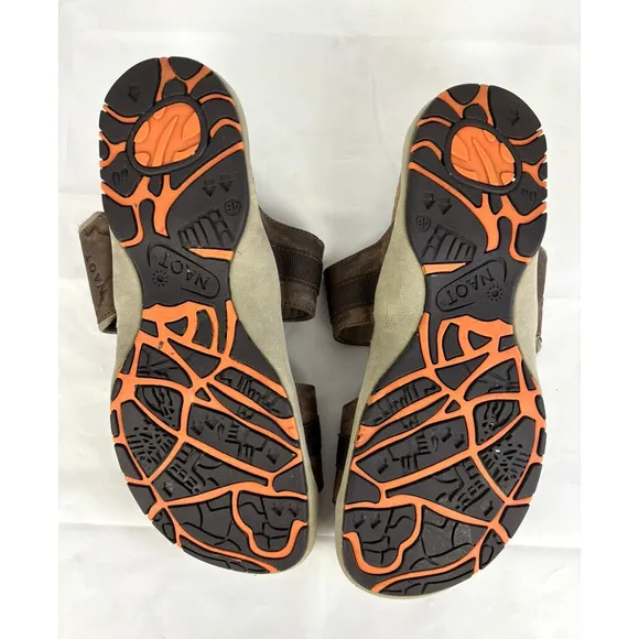Naot Slides Mens 13 Brown Leather Climb Sandals Slip On Outdoor