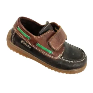 Naturino Unisex 4110 Toddler Velcro Boat Shoes in Moro/Bark/Verde size 7.5
