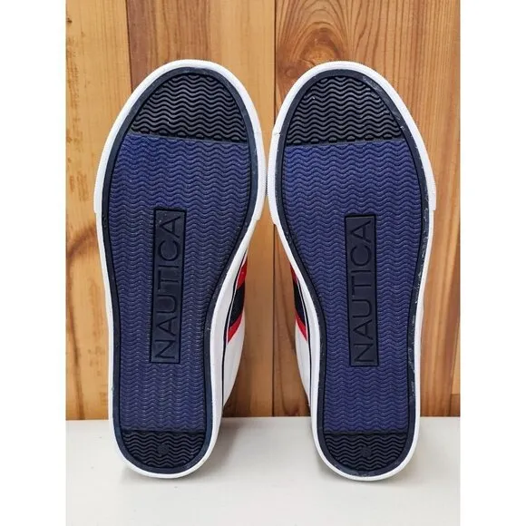 Nautica Adish White Navy Youth Athletic Shoes Size 5