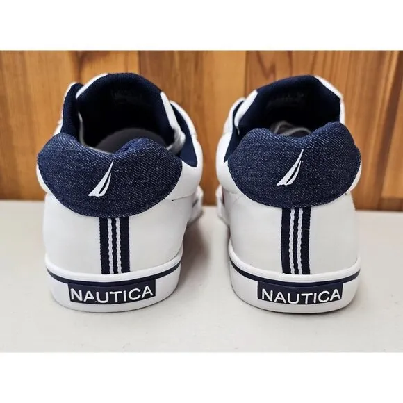 Nautica Adish White Navy Youth Athletic Shoes Size 5