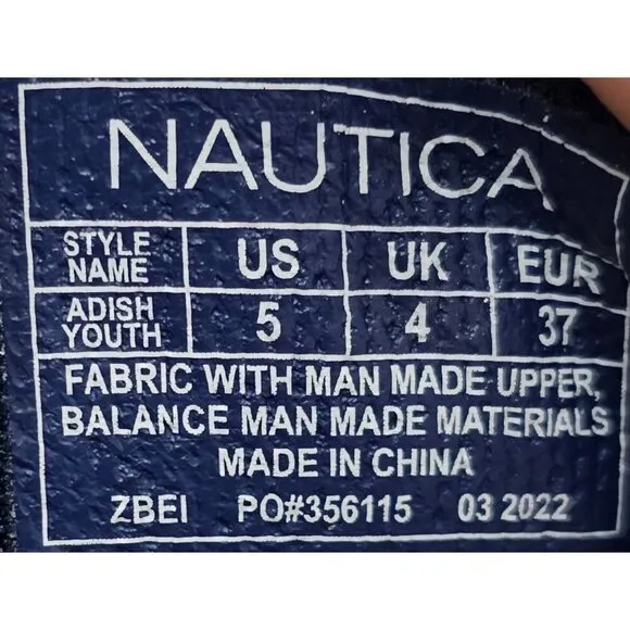 Nautica Adish White Navy Youth Athletic Shoes Size 5