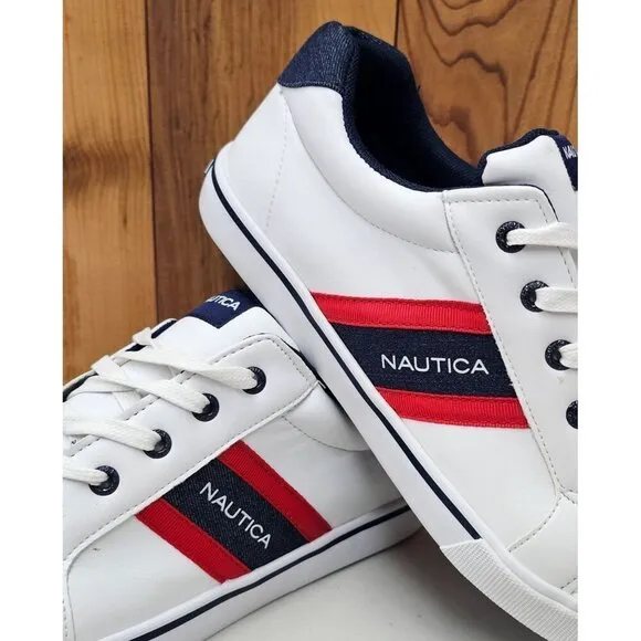 Nautica Adish White Navy Youth Athletic Shoes Size 5