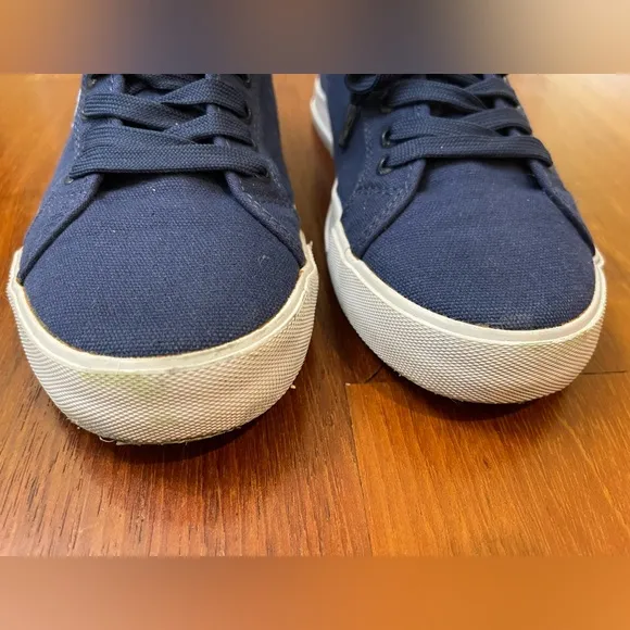 NAUTICA sneakers canvas navy blue mens 8 shoes low boys lace-up boat shoe loafer
