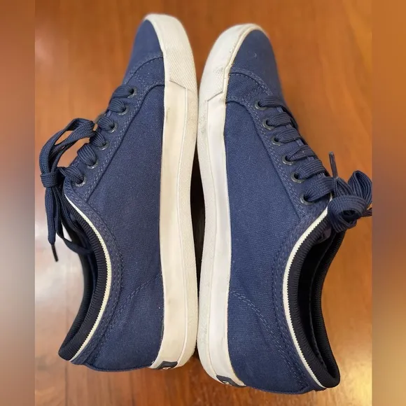 NAUTICA sneakers canvas navy blue mens 8 shoes low boys lace-up boat shoe loafer