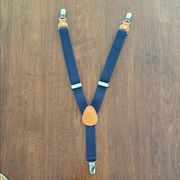 Navy Blue Formal Suit Set with Dino Shoes and Suspenders