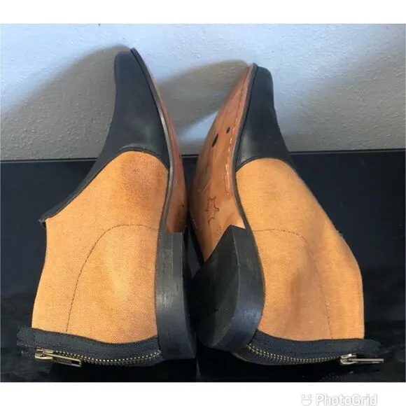 New Acote Booties Shoes Black Tan WMS Leather 38/8