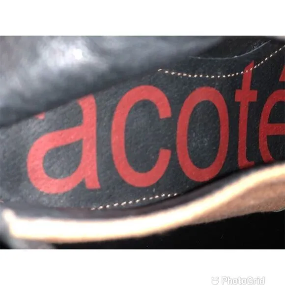 New Acote Booties Shoes Black Tan WMS Leather 38/8