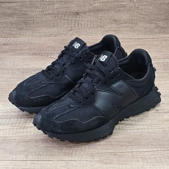 New Balance 327 Men's Size 9 Tripple Black Running Shoes (MS327CTB)