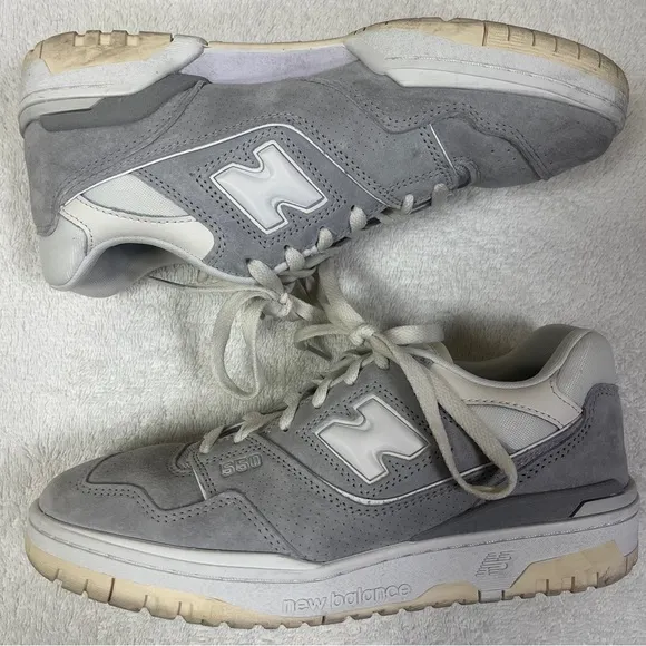 New Balance 550 Rain Cloud Sea Salt Grey Suede Shoes Sneakers