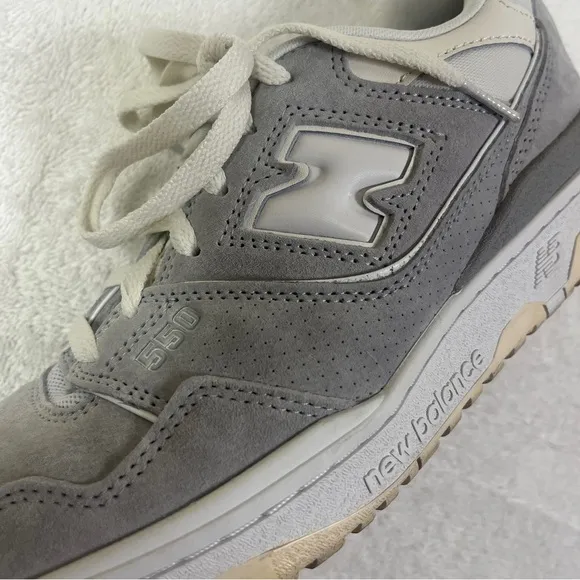 New Balance 550 Rain Cloud Sea Salt Grey Suede Shoes Sneakers